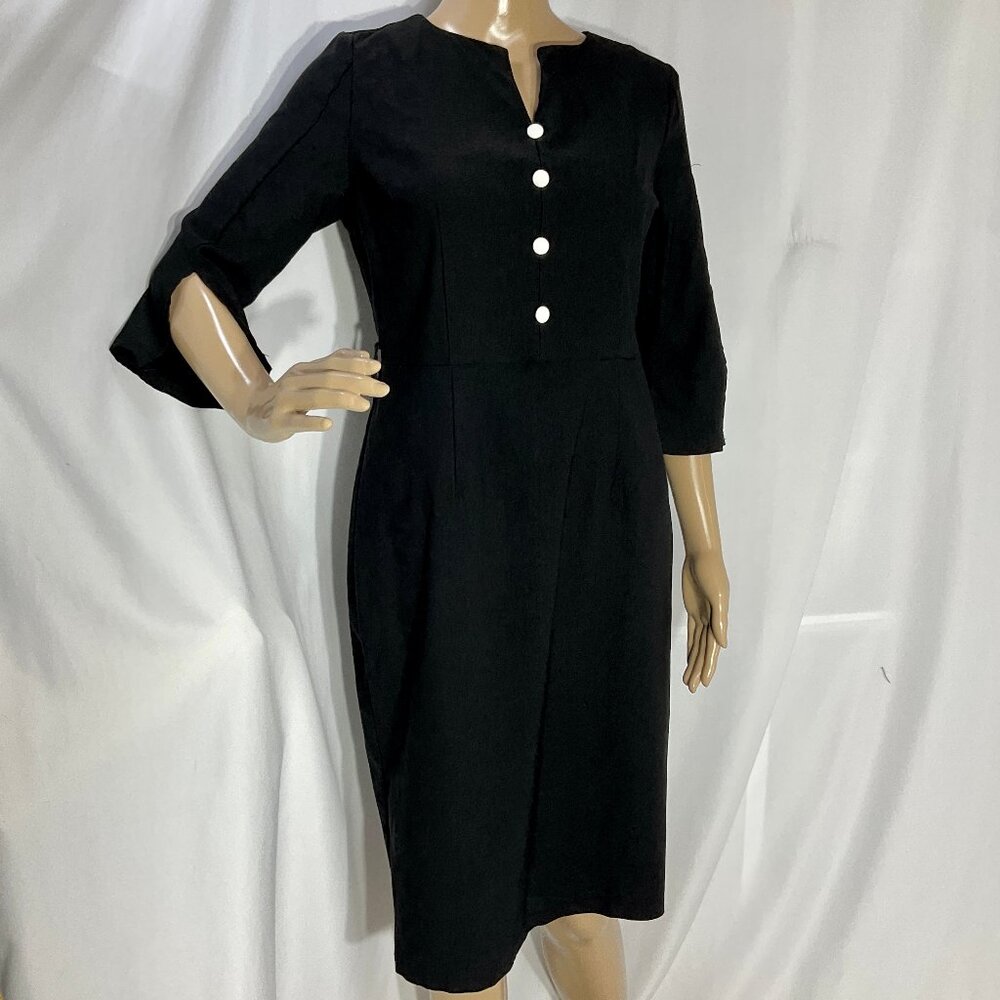 MUXXN Sz XL Black Knee Length 3/4 Sleeves Dress